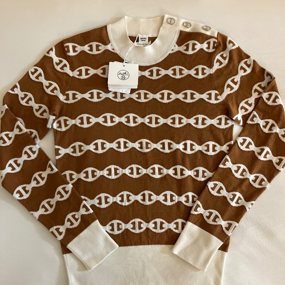 Authentic Hermes Chaine d’Ancre Long Sleeve Sweater